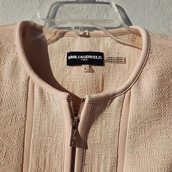 Karl Lagerfeld Career Jacket Full Zip Pastel Pink Women’s Size 8 Cardigan - Picture 3 of 5